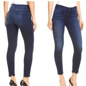 Frame Le Skinny de jeanne Blue Jeans Bottom Fringe Size 25 NWOT